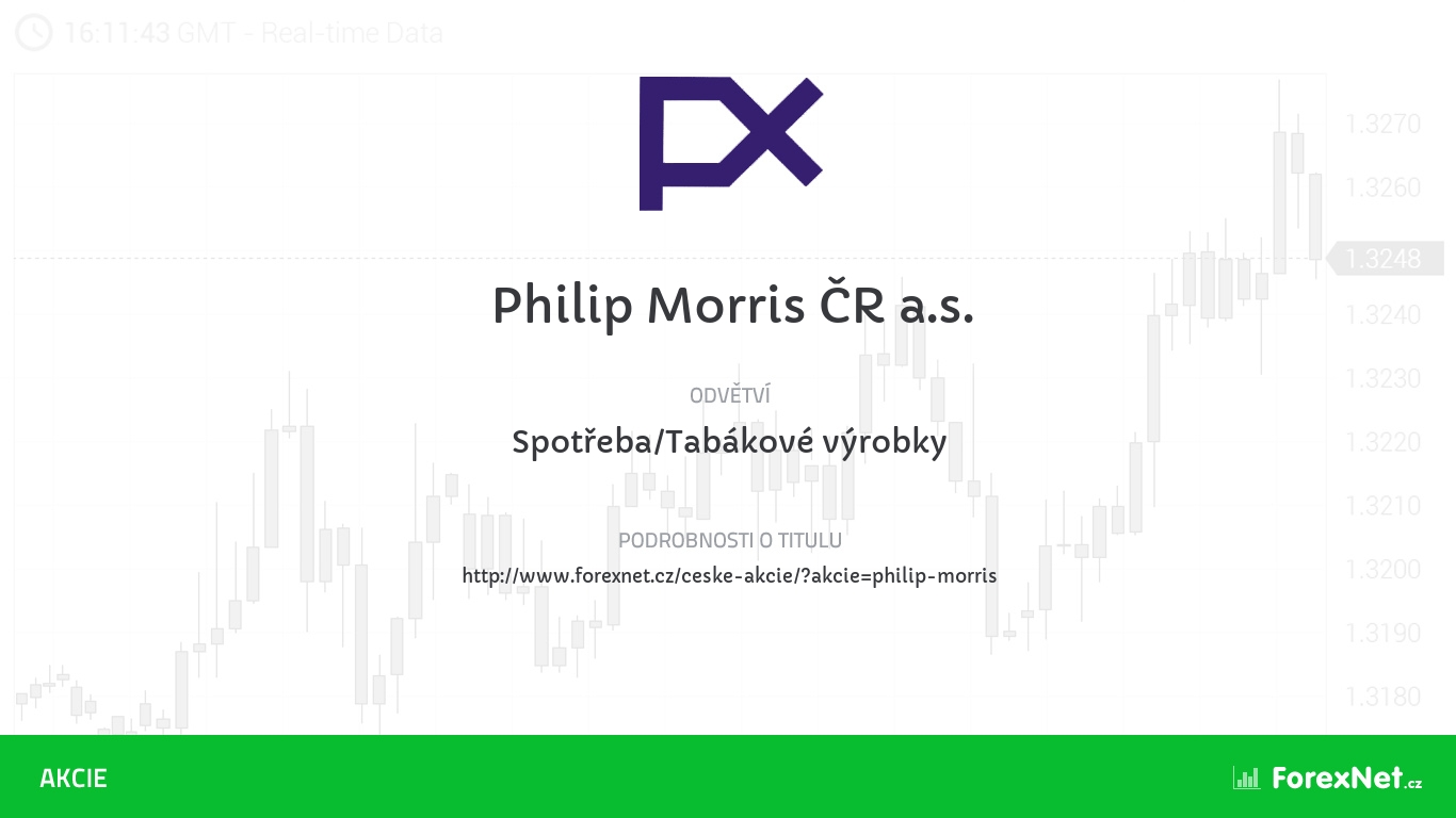 Akcie Philip Morris ČR a.s. aktuálně, online, diskuze, vývoj, ceny, dividendy, graf, kurz, doporučení