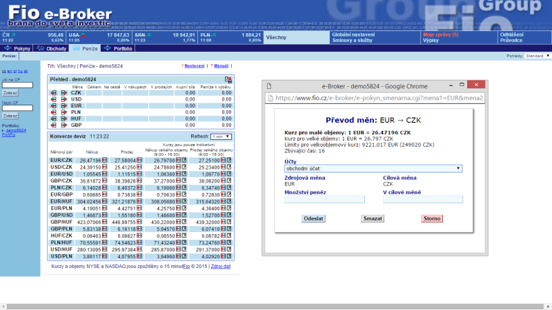 Obchodní platforma FIO e-Broker